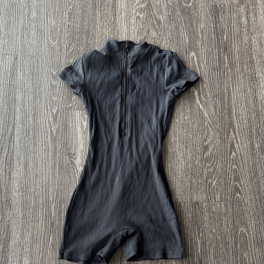 Forever 21 Black Ribbed Bodysuit